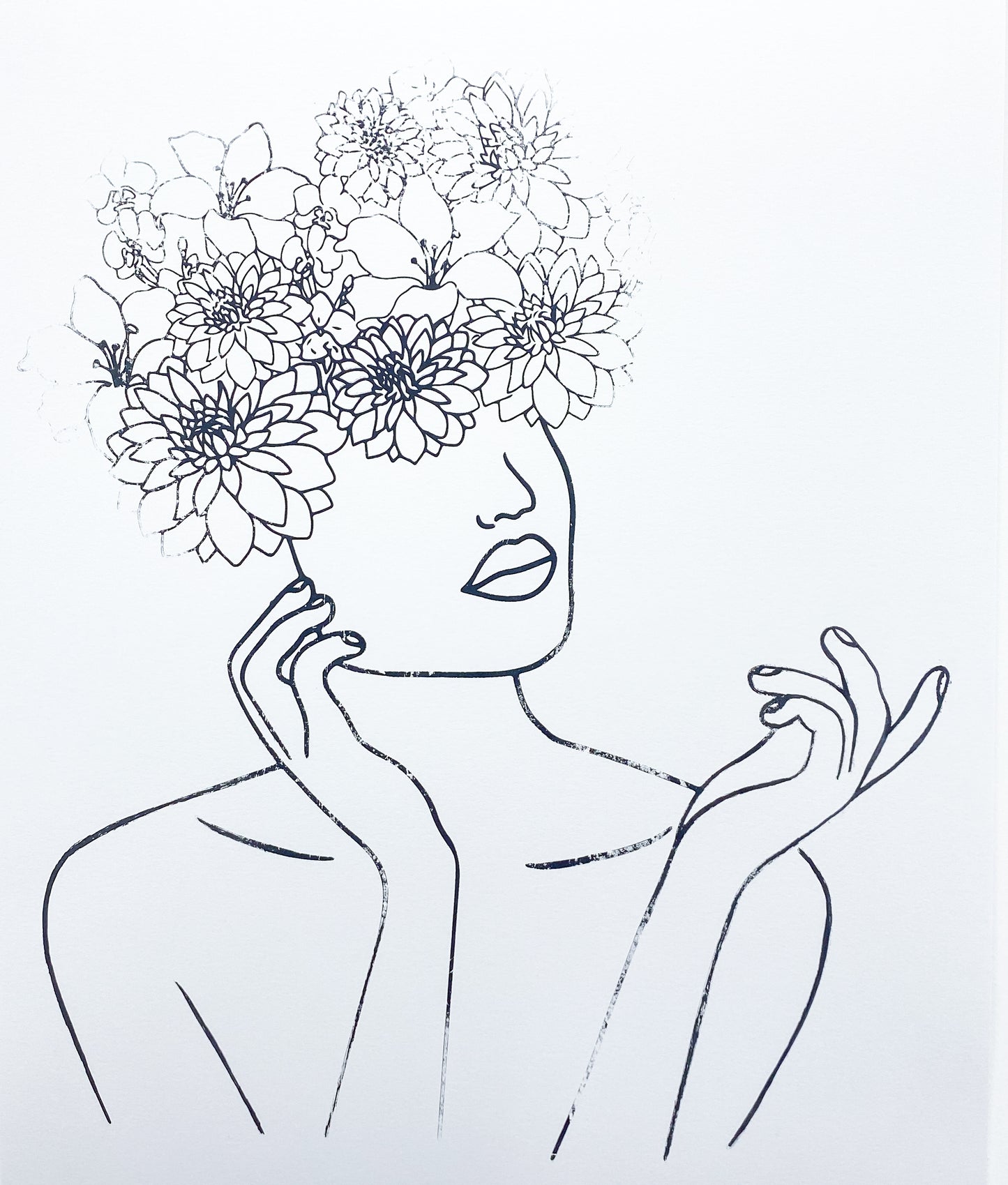 B/W  Print Blooming Harper 17x14